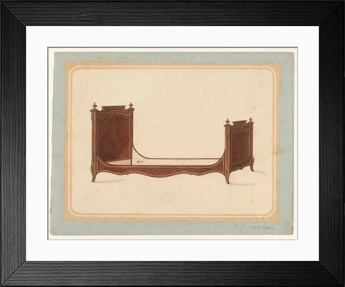Framed Print : Bed, c.1835-c.1935. Creator: Anon Framed Print : Bed, c.1835-c.1935. Creator: Anon