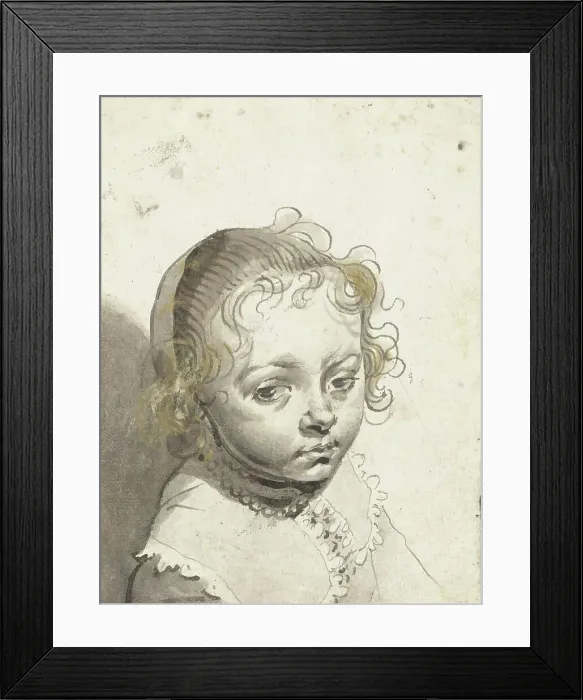 Framed Print : Head of a blonde child, 1594-1662. Creator: Gerard ter Borch I Framed Print : Head of a blonde child, 1594-1662. Creator: Gerard ter Borch I