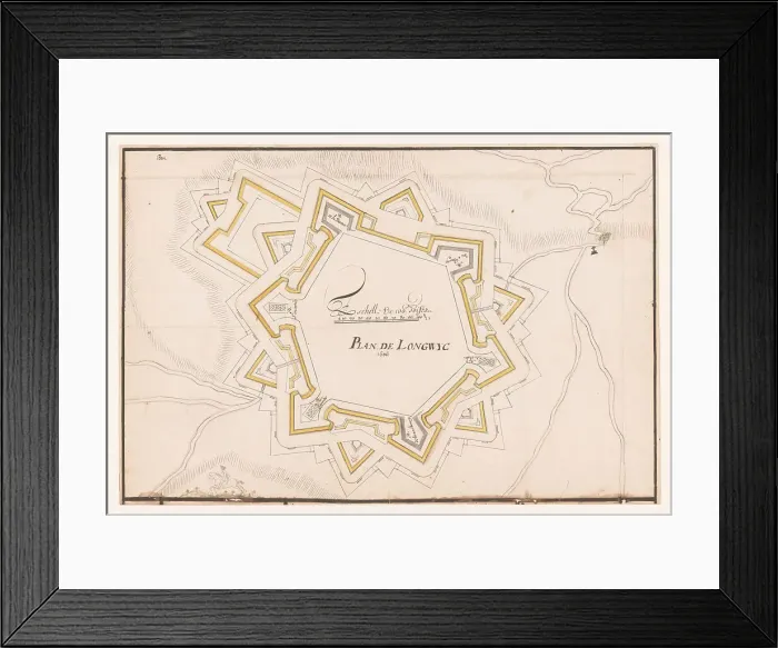 Framed Print : Longwy fortress map, 1686. Creator: Anon Framed Print : Longwy fortress map, 1686. Creator: Anon