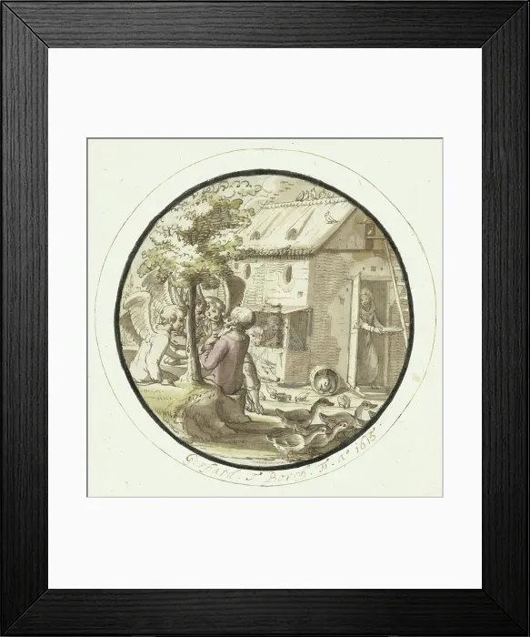 Framed Print : Abraham and the Angels, 1615. Creator: Gerard ter Borch I Framed Print : Abraham and the Angels, 1615. Creator: Gerard ter Borch I