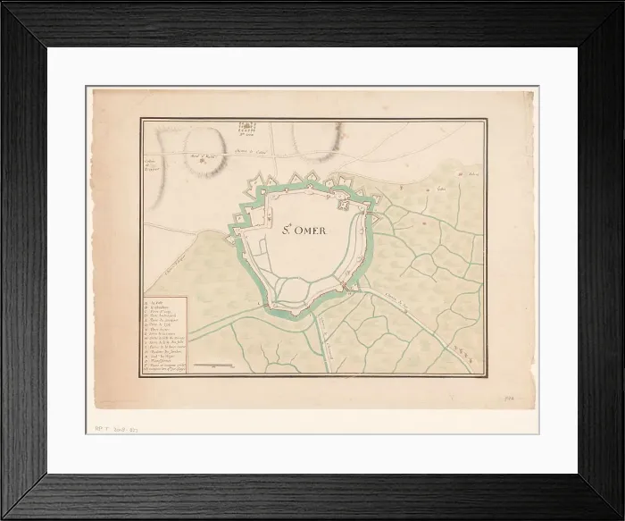 Framed Print : Map of Sint-Omaars, 1650-1700. Creator: Anon Framed Print : Map of Sint-Omaars, 1650-1700. Creator: Anon