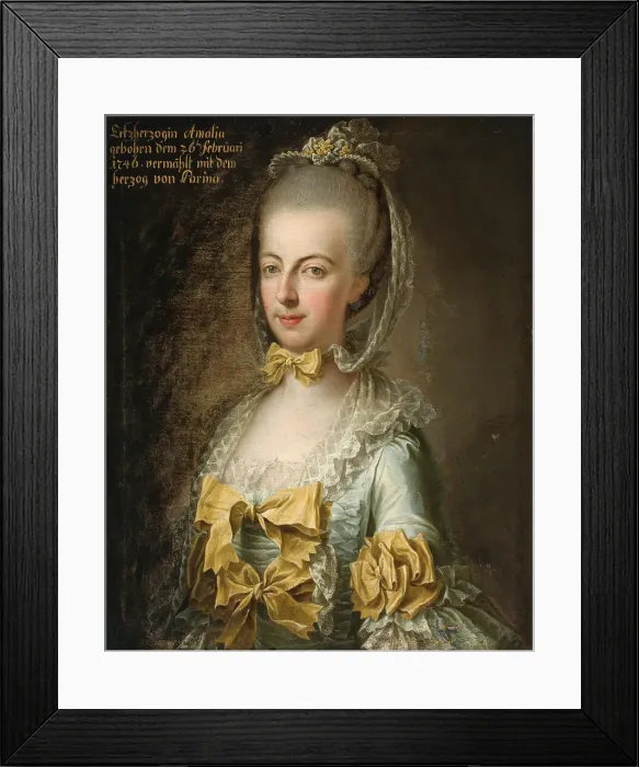 Framed Print : Portrait of Archduchess Maria Amalia of Austria (1746-1804), Duchess of Parma, 18th century. Creator: Anonymous Framed Print : Portrait of Archduchess Maria Amalia of Austria (1746-1804), Duchess of Parma, 18th century. Creator: Anonymous