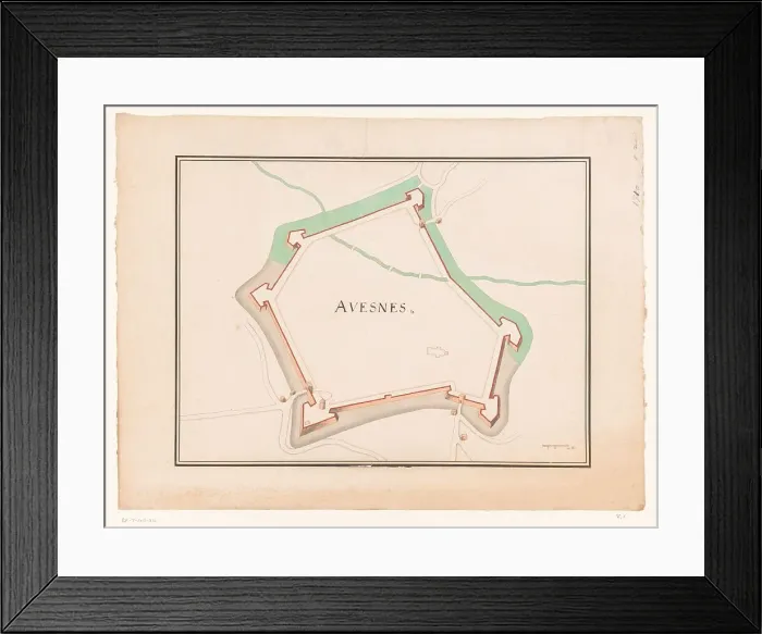 Framed Print : Map of Avesnes, c.1710. Creator: Anon Framed Print : Map of Avesnes, c.1710. Creator: Anon