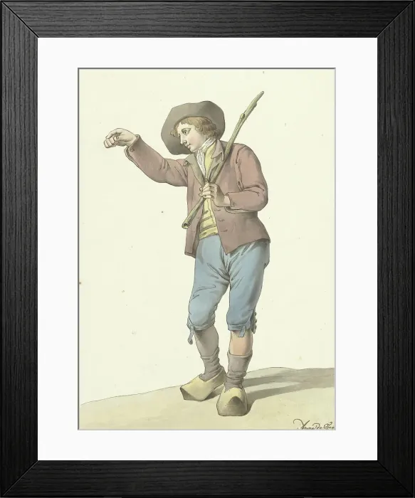 Framed Print : Farm boy pointing with right hand, 1778-1808. Creator: Aletta de Frey Framed Print : Farm boy pointing with right hand, 1778-1808. Creator: Aletta de Frey