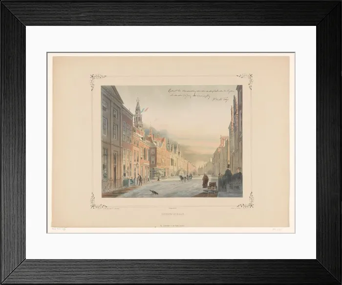 Framed Print : View of the Breetraat in Leiden, 1854. Creator: Gerardus Johannes Bos Framed Print : View of the Breetraat in Leiden, 1854. Creator: Gerardus Johannes Bos
