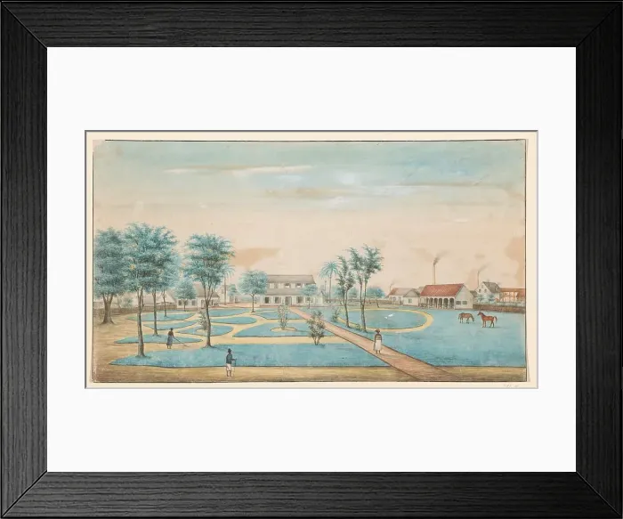 Framed Print : View of the sugar plantation Catharina Sophia, c.1860. Creator: Alexander Ludwich Brockmann Framed Print : View of the sugar plantation Catharina Sophia, c.1860. Creator: Alexander Ludwich Brockmann