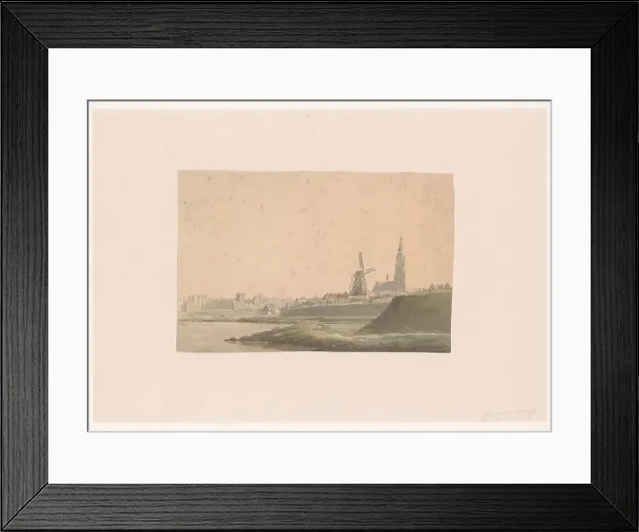 Framed Print : View of Breda from the river, 1700-before 1827. Creator: Anon Framed Print : View of Breda from the river, 1700-before 1827. Creator: Anon
