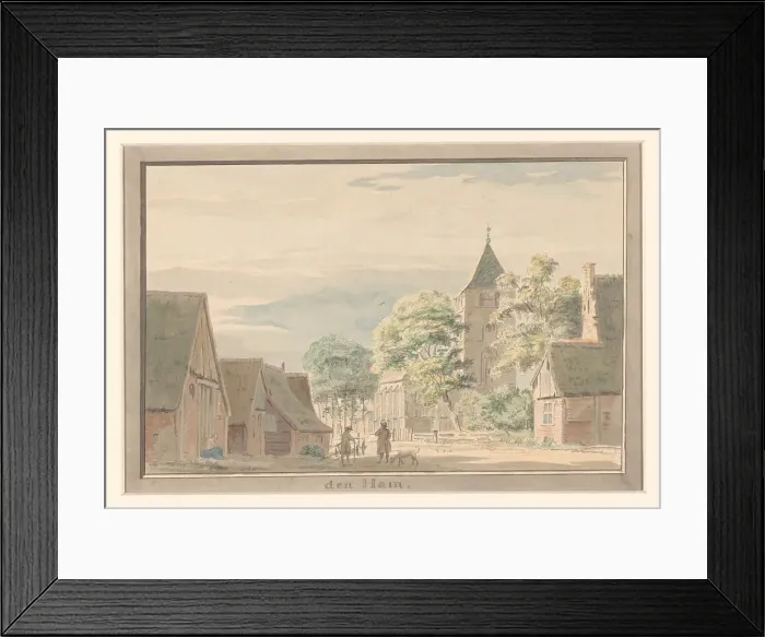 Framed Print : Village view of Den Ham in Overijssel, 1761. Creator: Anon Framed Print : Village view of Den Ham in Overijssel, 1761. Creator: Anon