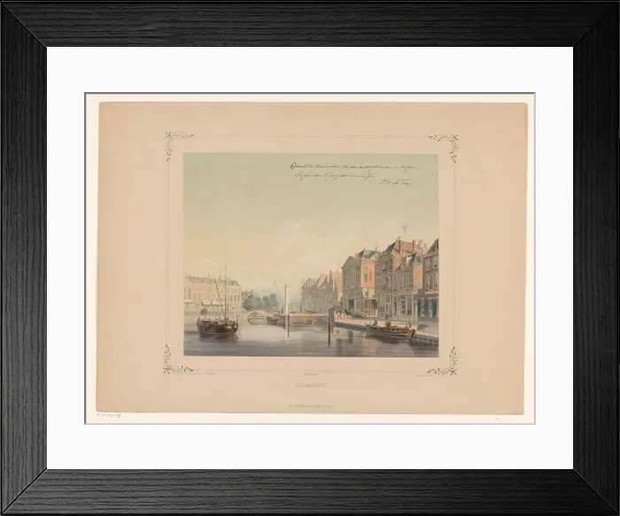 Framed Print : View of the Aalmarkt in Leiden, 1854. Creator: Gerardus Johannes Bos