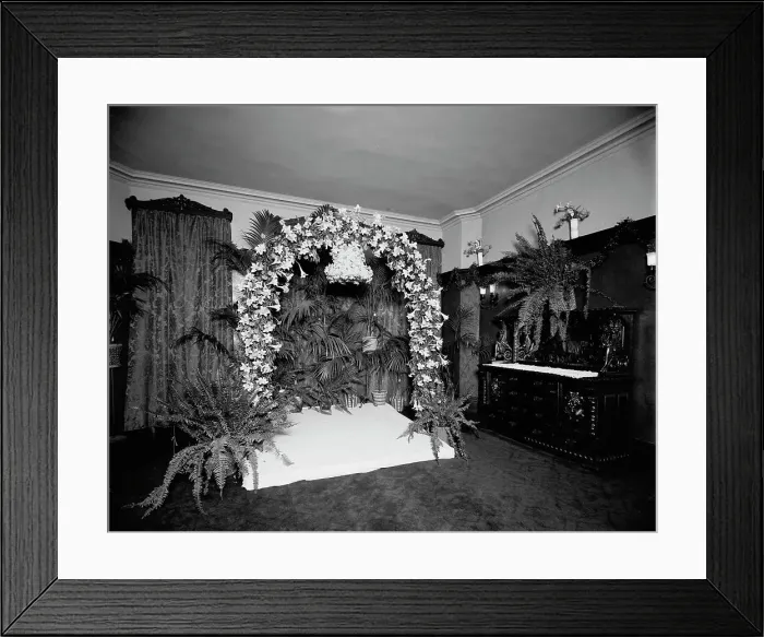 Framed Print : Wedding decorations at Hotel Cadillac, Detroit, Mich. between 1900 and 1905. Creator: Unknown Framed Print : Wedding decorations at Hotel Cadillac, Detroit, Mich. between 1900 and 1905. Creator: Unknown