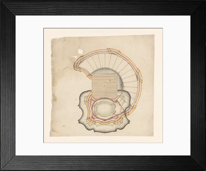 Framed Print : Design for the plan of a pulpit, c.1750. Creator: Anon Framed Print : Design for the plan of a pulpit, c.1750. Creator: Anon