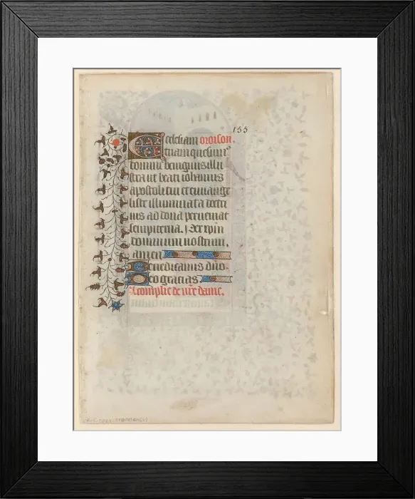 Framed Print : Manuscript from a book of hours with a prayer, c.1400-c.1449. Creator: Anon Framed Print : Manuscript from a book of hours with a prayer, c.1400-c.1449. Creator: Anon