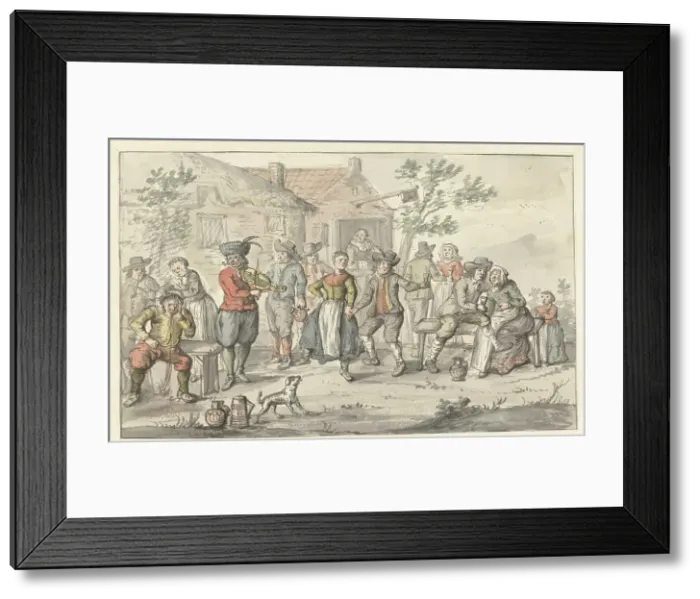 Framed Print : Cheerful company at an inn, 1661-1693. Creator: Gerrit Grasdorp Framed Print : Cheerful company at an inn, 1661-1693. Creator: Gerrit Grasdorp