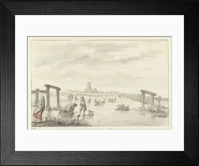 Framed Print : Winter view in Boom, from Zwarte Water near Zwolle, 1661-1693. Creator: Gerrit Grasdorp Framed Print : Winter view in Boom, from Zwarte Water near Zwolle, 1661-1693. Creator: Gerrit Grasdorp
