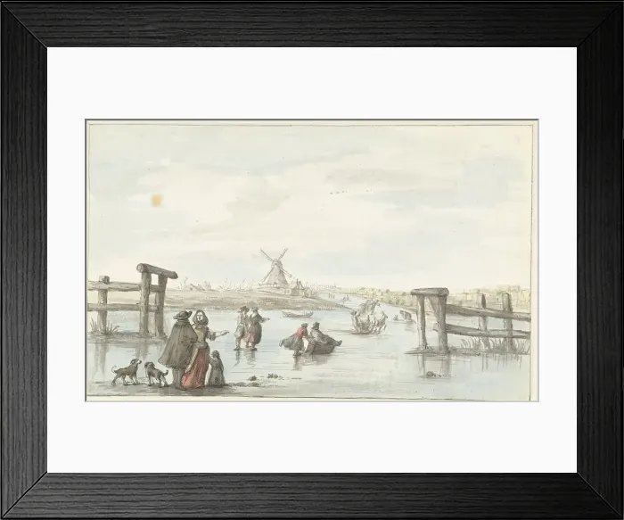Framed Print : Winter view at Zwarte Water (Black Water) near Zwolle (?), 1661-1693. Creator: Gerrit Grasdorp Framed Print : Winter view at Zwarte Water (Black Water) near Zwolle (?), 1661-1693. Creator: Gerrit Grasdorp