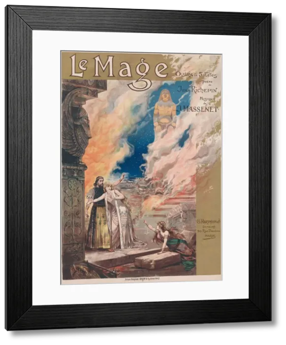 Framed Print : Poster for the Opera Le Mage by Jules Massenet, 1891. Creator: Edel (Colorno), Alfredo (1856-1912) Framed Print : Poster for the Opera Le Mage by Jules Massenet, 1891. Creator: Edel (Colorno), Alfredo (1856-1912)