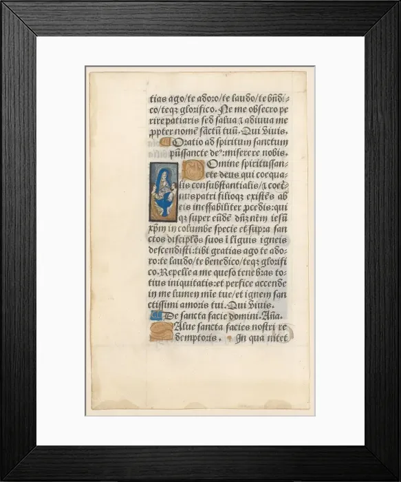 Framed Print : Manuscript with handwriting, possibly from a book of hours, c.1500-c.1599. Creator: Anon Framed Print : Manuscript with handwriting, possibly from a book of hours, c.1500-c.1599. Creator: Anon