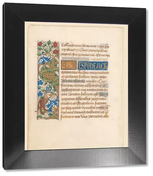 Manuscript from a psalter or book of hours, c.1450-c.1499. Creator: Anon