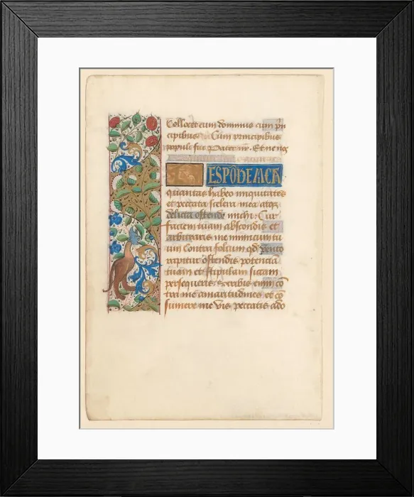 Framed Print : Manuscript from a psalter or book of hours, c.1450-c.1499. Creator: Anon Framed Print : Manuscript from a psalter or book of hours, c.1450-c.1499. Creator: Anon