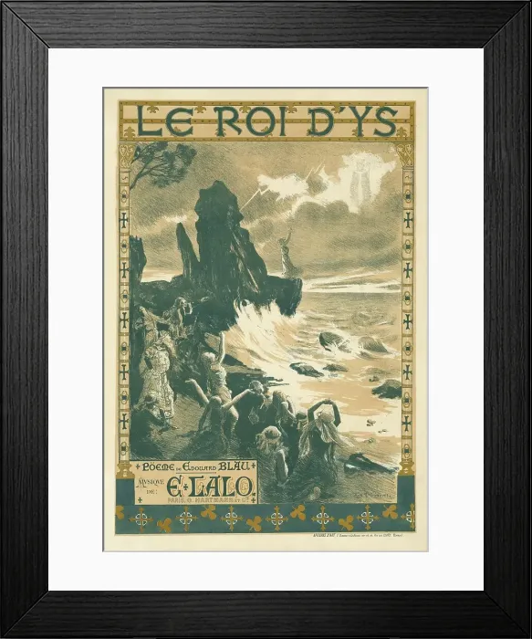 Framed Print : Poster for the Opera Le roi d'Ys (The King of Ys) by Édouard Lalo, 1888. Creator: Gorguet, Auguste-François (1862-1927) Framed Print : Poster for the Opera Le roi d'Ys (The King of Ys) by Édouard Lalo, 1888. Creator: Gorguet, Auguste-François (1862-1927)