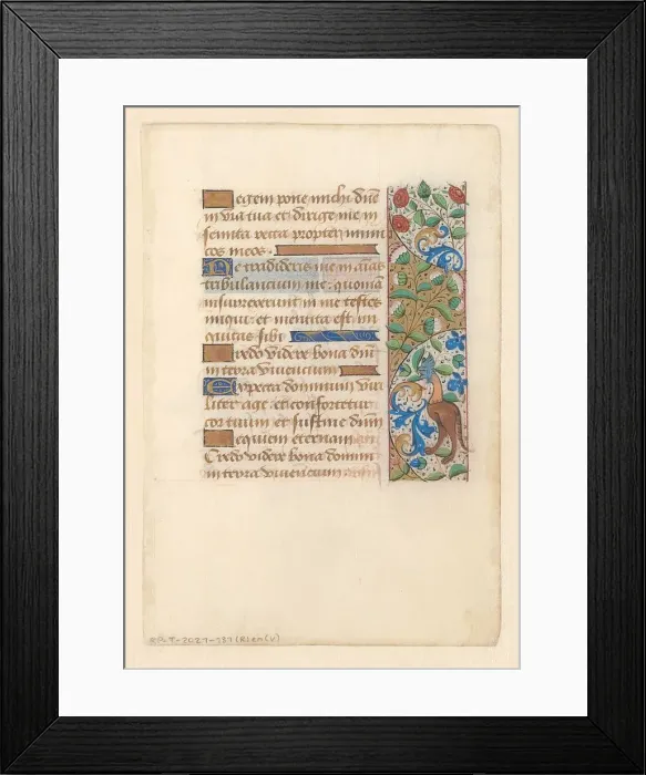 Framed Print : Manuscript from a psalter or book of hours, c.1450-c.1499. Creator: Anon Framed Print : Manuscript from a psalter or book of hours, c.1450-c.1499. Creator: Anon