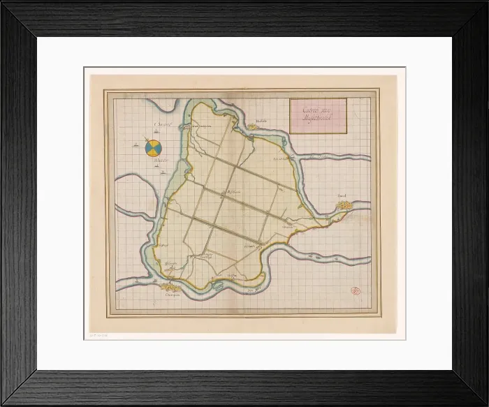 Framed Print : Map of the Mastenbroek polder, 1650-1750. Creator: Anon Framed Print : Map of the Mastenbroek polder, 1650-1750. Creator: Anon