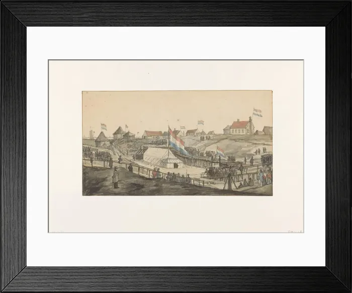 Framed Print : Laying of the foundation stone for the Willems lock, 6 May 1820, (1820). Creator: Gerrit Lamberts Framed Print : Laying of the foundation stone for the Willems lock, 6 May 1820, (1820). Creator: Gerrit Lamberts