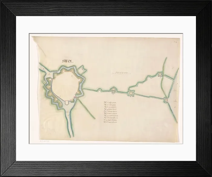 Framed Print : Map of Zwolle fortress, c.1650-c.1799. Creator: Anon Framed Print : Map of Zwolle fortress, c.1650-c.1799. Creator: Anon