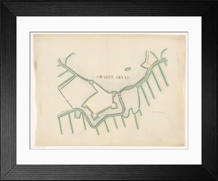 Framed Print : Map of Zwartsluis Fortification, c.1650-c.1799. Creator: Anon Framed Print : Map of Zwartsluis Fortification, c.1650-c.1799. Creator: Anon