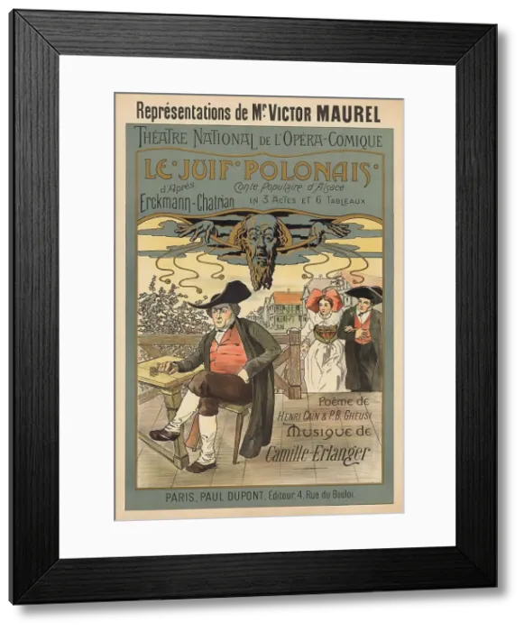 Framed Print : Poster for the Opera Le Juif polonais (The Polish Jew) by Camille Erlanger, 1900. Creator: Presseq, Henri C. R. (active ca 1900) Framed Print : Poster for the Opera Le Juif polonais (The Polish Jew) by Camille Erlanger, 1900. Creator: Presseq, Henri C. R. (active ca 1900)