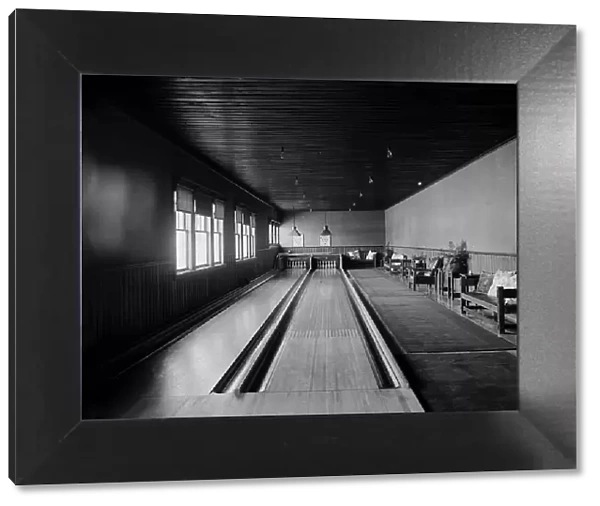 Bowling alleys, Paul Smith's casino, Adirondack Mountains, between 1900 and 1905. Creator: Unknown