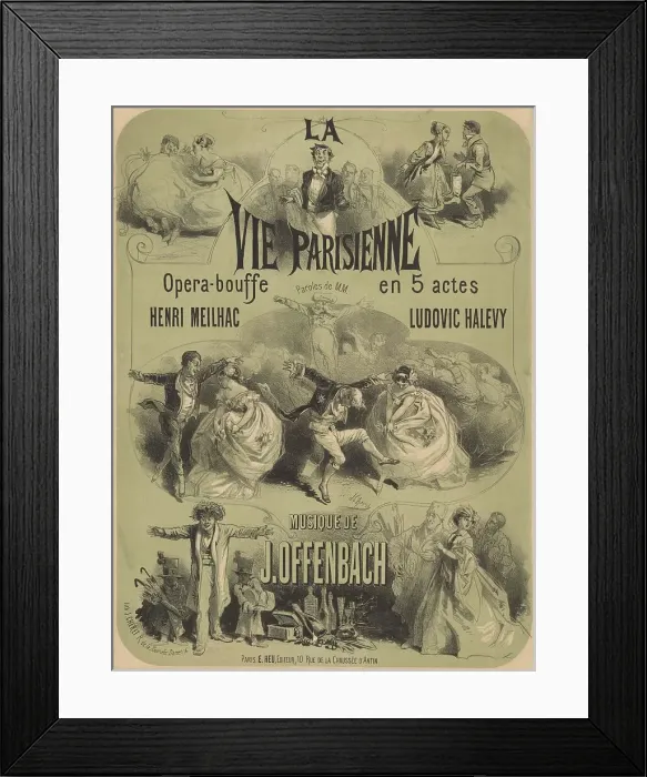 Framed Print : Poster for the operetta La vie parisienne (Parisian life) by Jacques Offenbach, 1866. Creator: Chéret, Jules (1836-1932) Framed Print : Poster for the operetta La vie parisienne (Parisian life) by Jacques Offenbach, 1866. Creator: Chéret, Jules (1836-1932)