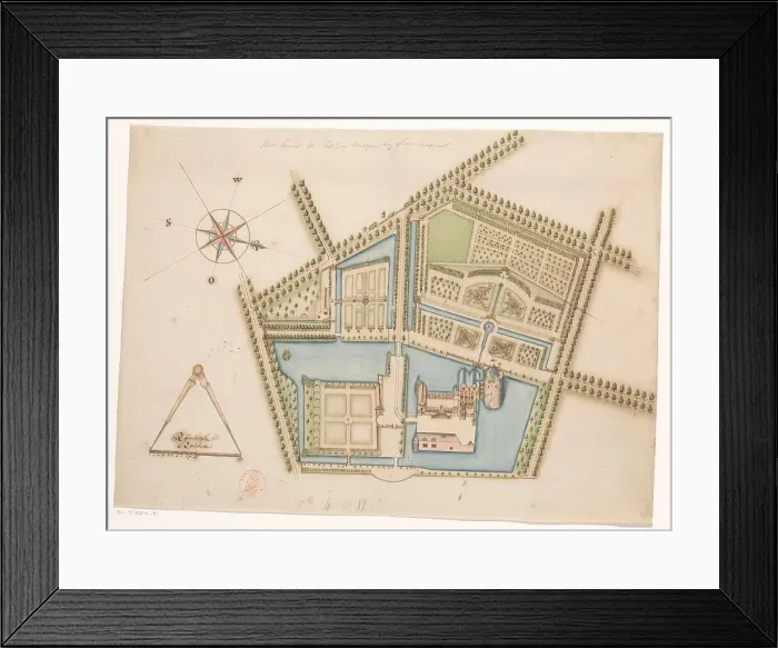 Framed Print : Map of Rosendael Castle, c.1650-before 1722. Creator: Anon Framed Print : Map of Rosendael Castle, c.1650-before 1722. Creator: Anon