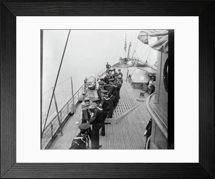 Framed Print : U.S.S. Yankee, All hands on the boat falls, between 1898 and 1901. Creator: Unknown. U.S.S. Yankee, All hands on the boat falls, between 1898 and 1901. Creator: Unknown Framed Print : U.S.S. Yankee, All hands on the boat falls, between 1898 and 1901. Creator: Unknown. U.S.S. Yankee, All hands on the boat falls, between 1898 and 1901. Creator: Unknown