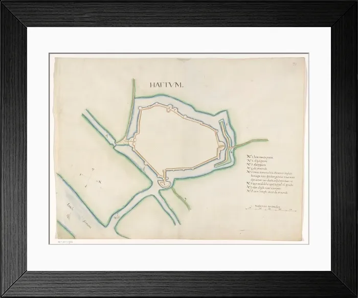 Framed Print : Hattem fortress map, c.1650-c.1799. Creator: Anon Framed Print : Hattem fortress map, c.1650-c.1799. Creator: Anon