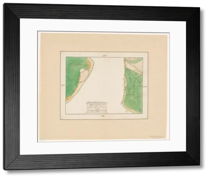 Framed Print : Map of Den Helder and part of Texel with the intervening Marsdiep, in or after 1688. Creator: Anon Framed Print : Map of Den Helder and part of Texel with the intervening Marsdiep, in or after 1688. Creator: Anon