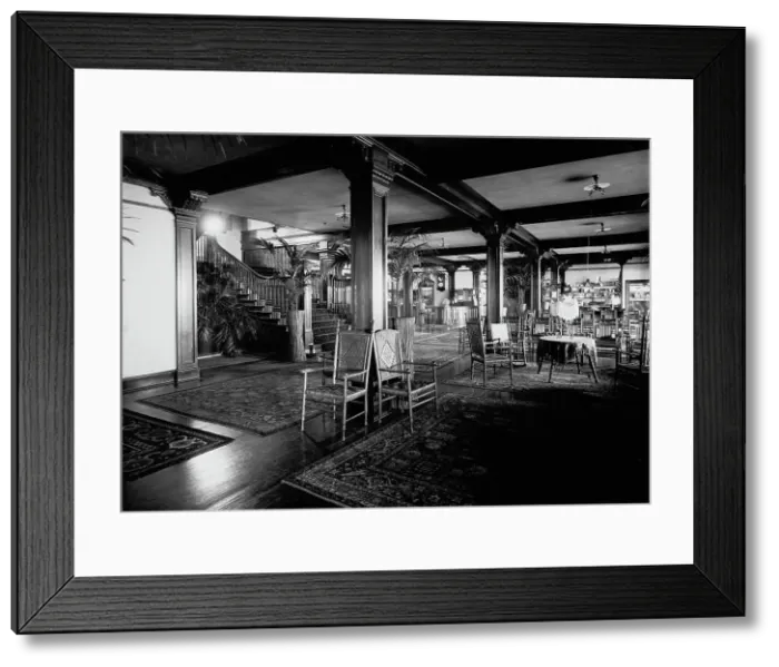 Framed Print : The Lobby, Manhanset House, Shelter Island, N.Y. between 1900 and 1905. Creator: Unknown Framed Print : The Lobby, Manhanset House, Shelter Island, N.Y. between 1900 and 1905. Creator: Unknown