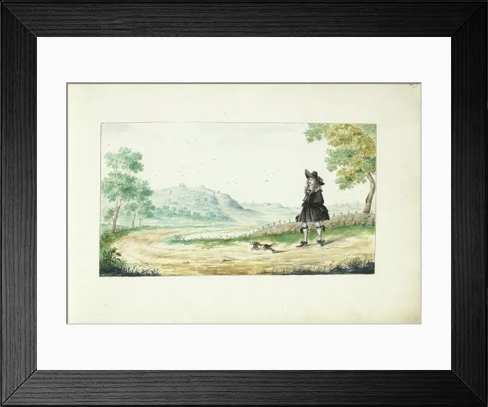 Framed Print : Gentleman on a country road, 1661. Creator: Gesina ter Borch Framed Print : Gentleman on a country road, 1661. Creator: Gesina ter Borch