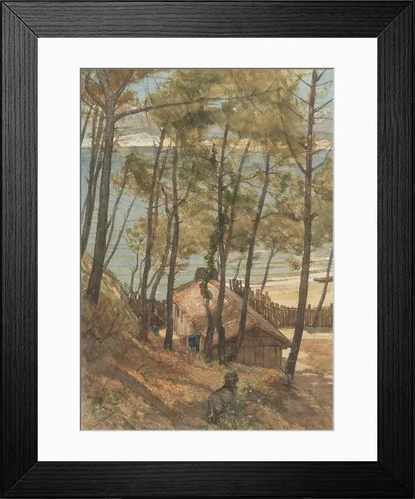Framed Print : View from a hill on a house on the Gulf of Arcachon, 1876. Creator: August Allebe Framed Print : View from a hill on a house on the Gulf of Arcachon, 1876. Creator: August Allebe