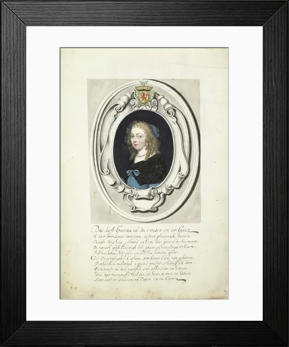 Framed Print : Self-portrait of Gesina ter Borch in a cartouche, 1660. Creator: Gesina ter Borch Framed Print : Self-portrait of Gesina ter Borch in a cartouche, 1660. Creator: Gesina ter Borch