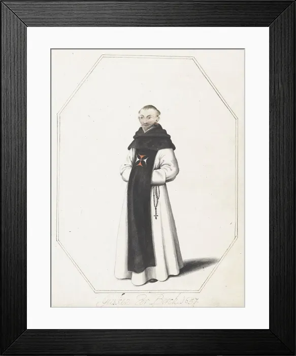 Framed Print : Monk with rosary beads, 1657. Creator: Gesina ter Borch Framed Print : Monk with rosary beads, 1657. Creator: Gesina ter Borch