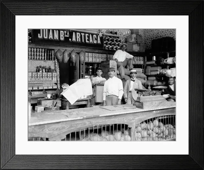 Framed Print : Provision store, Caracas, Venezuela, between 1900 and 1906. Creator: Unknown Framed Print : Provision store, Caracas, Venezuela, between 1900 and 1906. Creator: Unknown
