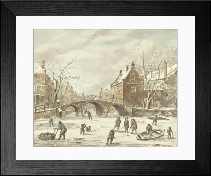 Framed Print : Ice fun on the corner of Spui and Nieuwezijds Voorburgwal, 1773-1838. Creators: Anthonie van den Bos, Jan van Kessel Framed Print : Ice fun on the corner of Spui and Nieuwezijds Voorburgwal, 1773-1838. Creators: Anthonie van den Bos, Jan van Kessel