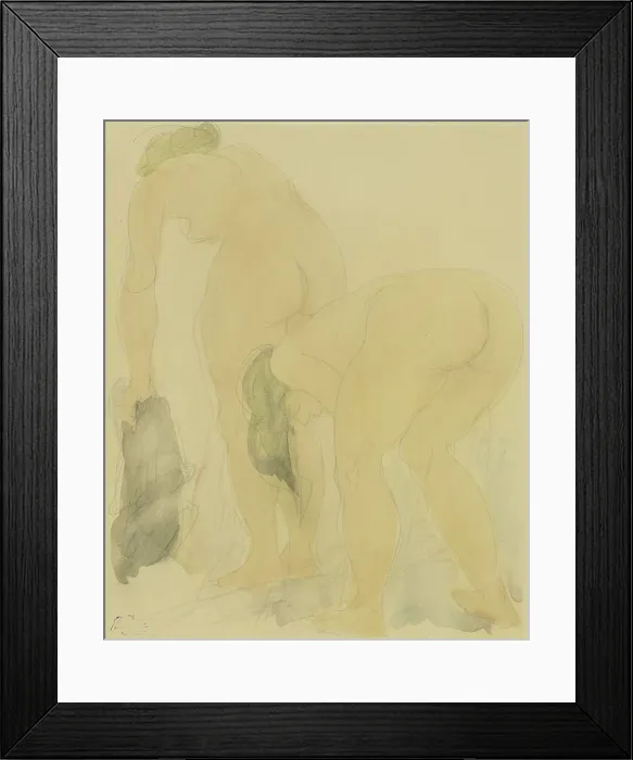 Framed Print : Study sheet with two naked women, seen from the back, 1850-1917. Creator: Auguste Rodin Framed Print : Study sheet with two naked women, seen from the back, 1850-1917. Creator: Auguste Rodin