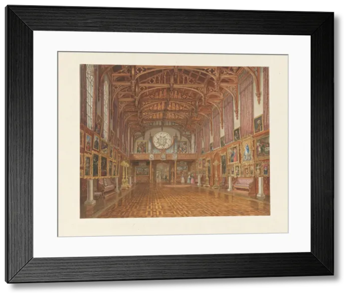 Framed Print : Interior of the Gothic Hall, Kneuterdijk Palace, The Hague, 1846. Creator: Augustus Wijnantz Framed Print : Interior of the Gothic Hall, Kneuterdijk Palace, The Hague, 1846. Creator: Augustus Wijnantz