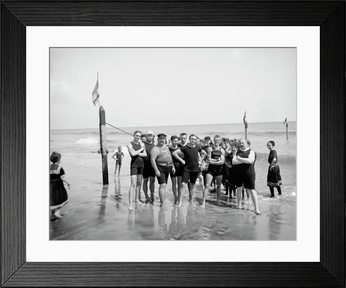 Framed Print : Capt. Riley and lifeguards, Coney Island, N.Y. between 1900 and 1905. Creator: Unknown Framed Print : Capt. Riley and lifeguards, Coney Island, N.Y. between 1900 and 1905. Creator: Unknown