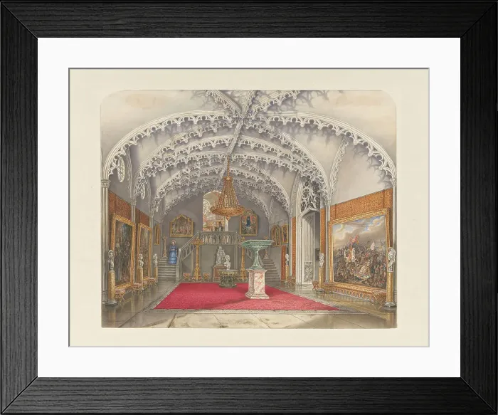 Framed Print : Marble front hall at the Gothic Hall, Kneuterdijk Palace, The Hague, 1850. Creator: Augustus Wijnantz Framed Print : Marble front hall at the Gothic Hall, Kneuterdijk Palace, The Hague, 1850. Creator: Augustus Wijnantz