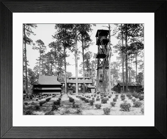 Framed Print : Factory and store-houses, Pinehurst, Summerville, S.C. between 1900 and 1905. Creator: Unknown