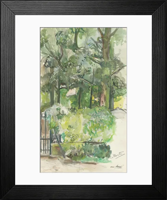 Framed Print : View in garden, 1872-1950. Creator: Barbara Elisabeth van Houten Framed Print : View in garden, 1872-1950. Creator: Barbara Elisabeth van Houten