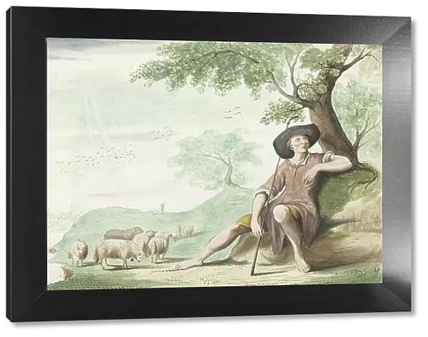 Shepherd resting under a tree near his herd, 1654. Creator: Gesina ter Borch